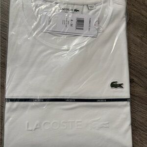 Lacoste Men's White Tee with Logo